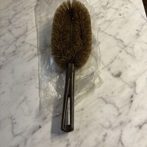 Stanley Home Lint Brush Clothes Suit Black Bristles Brown‎ Handle Retro Vintage